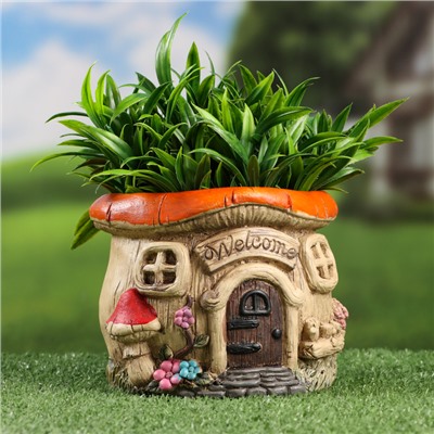 Декоративное кашпо для цветов «Домик», 14×14×11 см, керамическое, Greengo