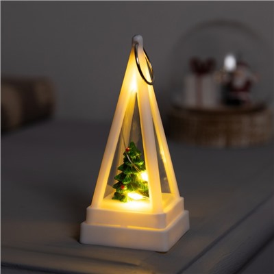 Светодиодная фигура-брелок «Ёлочка», 4×4×9.5 см, LR1130×3 (в комплекте), свечение тёплое белое