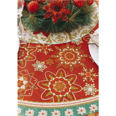 УЦЕНКА Скатерть Этель "Сказка в Новый Год" d=220 +/- 3см, хлопок 100%