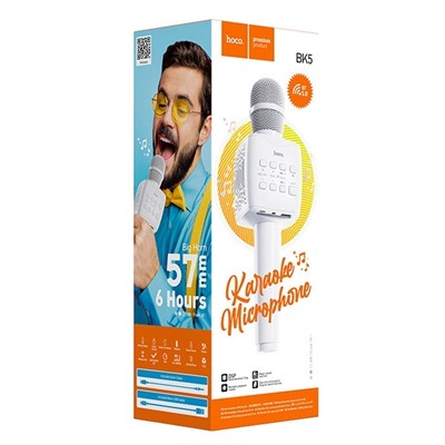 Караоке система Hoco BK5 Cantando беспроводной караоке-микрофон (white)
