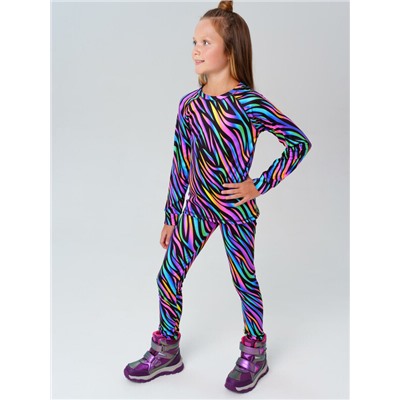 Термокомплект трикот. для девочек: фуфайка (футболка) с длин. рук, брюки
