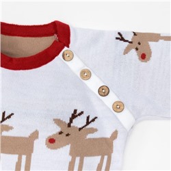 Комбинезон детский вязаный «Крошка Я. Оленята», рост 80-86 см