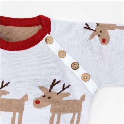 Комбинезон детский вязаный «Крошка Я. Оленята», рост 80-86 см