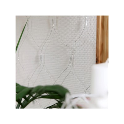 Гирлянда «Сеть» 1.6×1.6 м, IP20, прозрачная нить, 144 LED, 8 режимов, 220 В, свечение белое