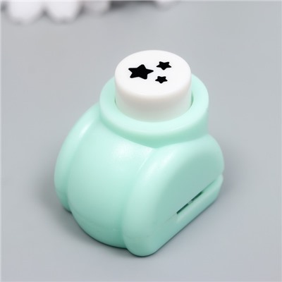 Фигурный дырокол для бумаги «Арт Узор. Три звёздочки», d=0.8 см, 3×2.5×2.5 см, МИКС