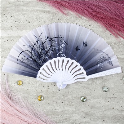 Веер 23 см / 622-8 /уп 12/600/ микс, пластик, полиэстер