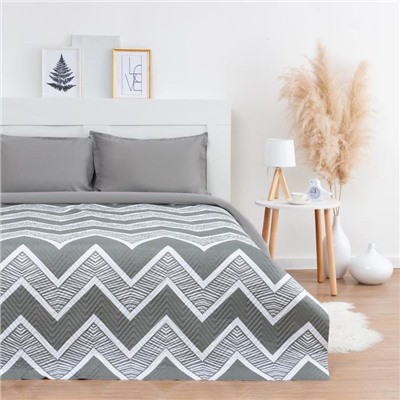 Покрывало LoveLife 2 сп «Зигзаги», цвет серый, 180×210 ±5 см, микрофайбер, 100% п/э