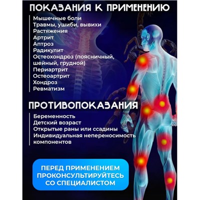 Обезболивающий, согревающий пластырь для спины, суставов и мышц 5 ядов