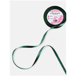 Лента атласная, с серебряным люрексом, 6 мм, 23±1 м, зелёная №70