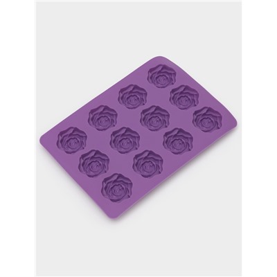Форма для кондитерских украшений Доляна «Розочки», силикон, 20.7×14.3×1.3 см, 12 ячеек, МИКС