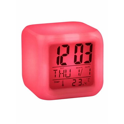 Часы - будильник LB-03, дата, температура, подсветка, белый