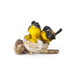 Подвесной декор из полистоуна «Гнездо с синицами» 15×13×10 см