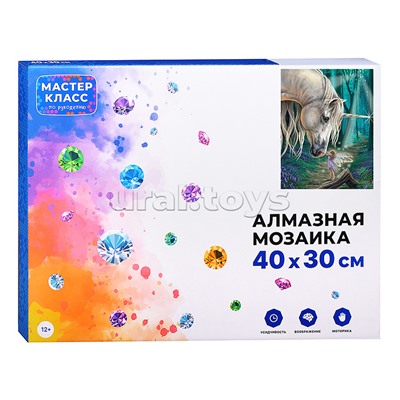 Мозаика алмазная "Единорог и фея" 30*40см.
