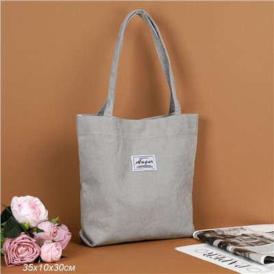 Сумка дамская шоппер 35х10х30 серый / MIR - 10 /уп 20/