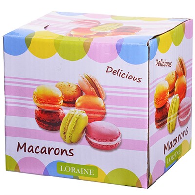 28474 Кружка MACARONS 340 мл с ложкой LR (х36)