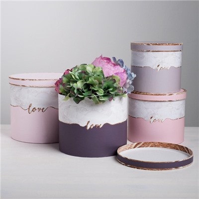 Набор коробок 4 в 1, упаковка подарочная, «Мрамор», 14×14×13 - 20×20×17.5 см