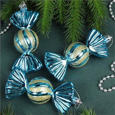 Елочное украшение Конфетка 3 штуки 10 см / 5624 /уп 120/ микс