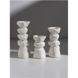 Набор подсвечников на 1 свечу «Стоунхендж», 3 шт., полистоун d=3 и 5.5 см