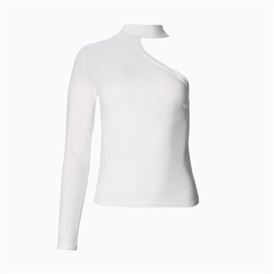 Лонгслив на одно плечо женский, белый, размер 44