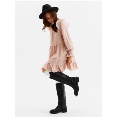Платье мини женское с рюшами MIST, размер 44, розовое