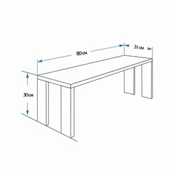 Лавка деревянная, 80×31×30 см, фигурная, липа, «Добропаровъ»