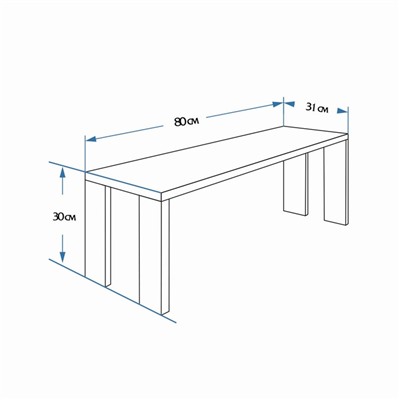 Лавка деревянная, 80×31×30 см, фигурная, липа, «Добропаровъ»