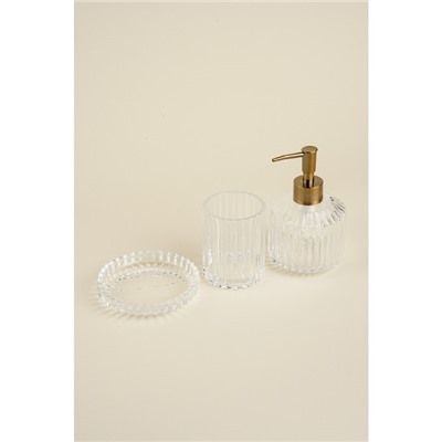 Набор для ванной, 3 предмета: дозатор, мыльница, стакан