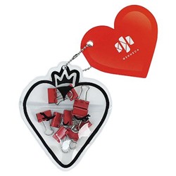 Набор зажимов для бумаг 15х25мм "КОКЕТЛИВОЕ СЕРДЕЧКО" 10 шт красный 71500 Феникс