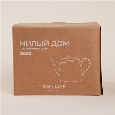 Заварочный чайник SL Home «Милый дом», 900 мл, 21×13.8×13.5 см, фарфор, белый