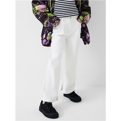 Брюки текстильные джинсовые для девочек