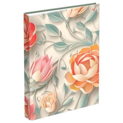 Тетрадь со сменным блоком А4 160л клетка на 4 кольца "Бумажные цветы" 62750 BG