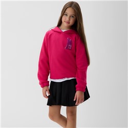 Толстовка (худи) детская MINAKU: Exclusive print, фуксия, рост 134 см