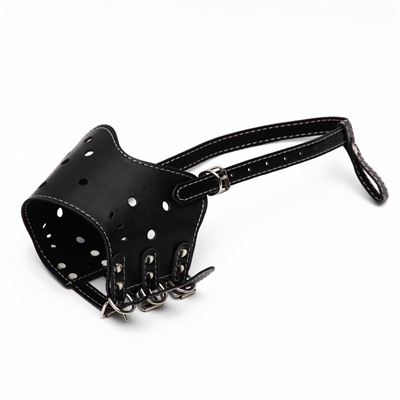 Намордник из прессованной кожи регулируемый, 4 (длина по носу 8.8 см, обхват морды 29-35 см), чёрный