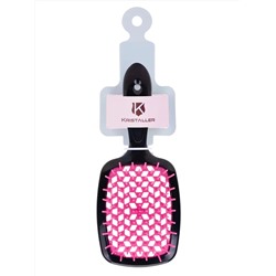 Kristaller Расчёска массажная для быстрой сушки волос WS023, черно-розовый, пластик, 20,5 см 27967