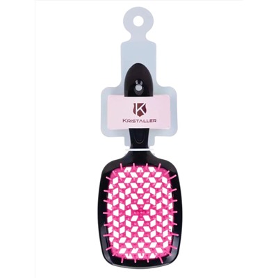 Kristaller Расчёска массажная для быстрой сушки волос WS023, черно-розовый, пластик, 20,5 см 27967
