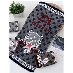 Полотенце "23 Февраля"-Щит тканное стеганое 70*140 см. хлопок 100%