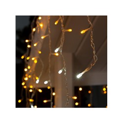 Гирлянда «Бахрома» 3×0.6 м, IP44, УМС, прозрачная нить, 160 LED, свечение жёлтое, мерцание белым, 220 В
