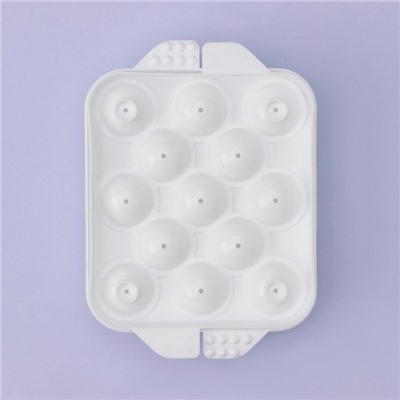 Форма для льда «Сфера», 16×12 см, 13 ячеек, цвет белый