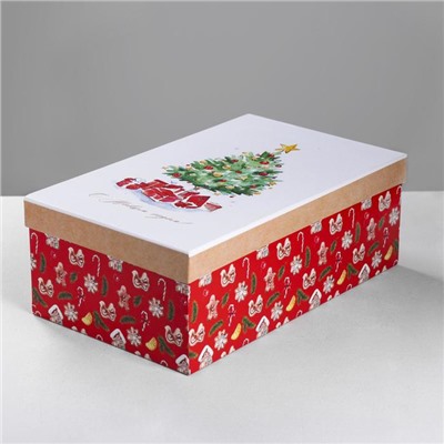 Набор подарочных коробок 10 в 1 «Уютный», 12×7×4 ‒ 32.5×20×12.5 см, Новый год