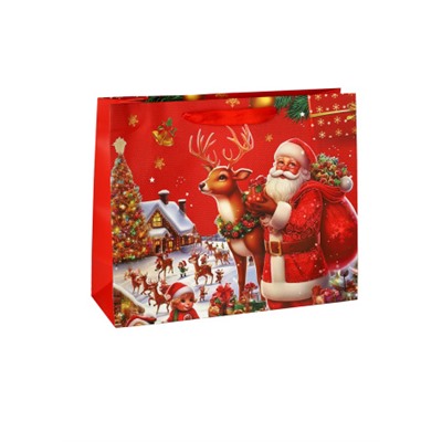 Пакет подарочный Новый год 32х26х11 / 1655-2 /уп 12/480/210г/м2 микс