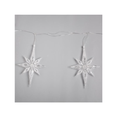 УЦЕНКА Гирлянда «Нить» 2 м с насадками «Полярная звезда», IP20, прозрачная нить, 30 LED, свечение мульти (RG/RB), мигание, 220 В