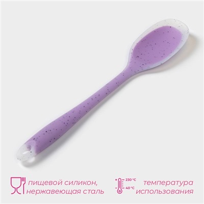 Ложка гарнирная Доляна «Леонардо», силикон, 27 см, сиреневая