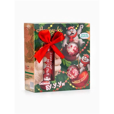 Новогодний подарочный набор косметики Happiki снежный бум, 390 г