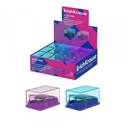 Точилка пластиковая с контейнером Base Mini, Vivid ассорти 60078 ErichKrause