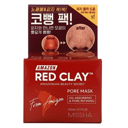 Missha, Amazon Red Clay, очищающая маска с красной амазонской глиной, 110 мл (3,71 жидк. унции))