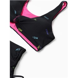 Купальник раздельный с высокой посадкой женский MIST, размер XS, чёрный