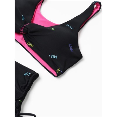 Купальник раздельный с высокой посадкой женский MIST, размер XS, чёрный