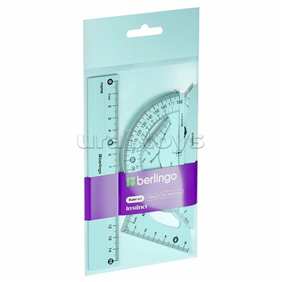 Набор чертежный малый "Instinct" (треуг. 2шт., линейка 15см, транспортир), ассорти