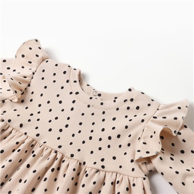 Платье для девочки «Крошка Я. Киса», рост 62-68 см, бежевое