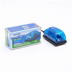 Компрессор для аквариума JINGYE BS-310, прозрачный корпус, 3 л/мин, 2.5 Вт